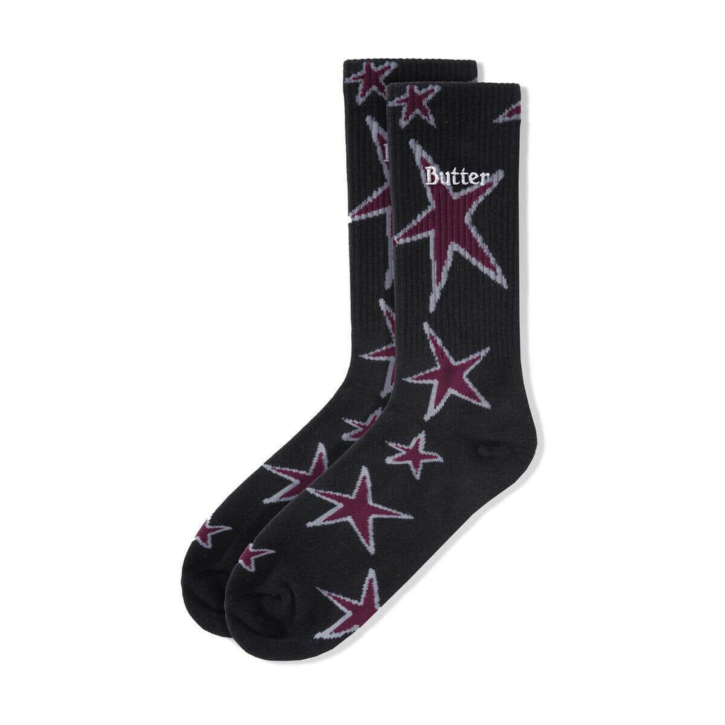 Butter Goods Star Socks Black | OCD Skate Shop