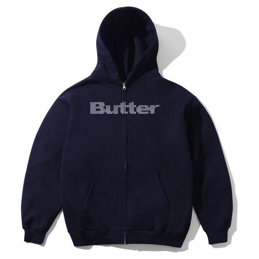 Butter Goods Stars Zip-Thru Hood Navy - front