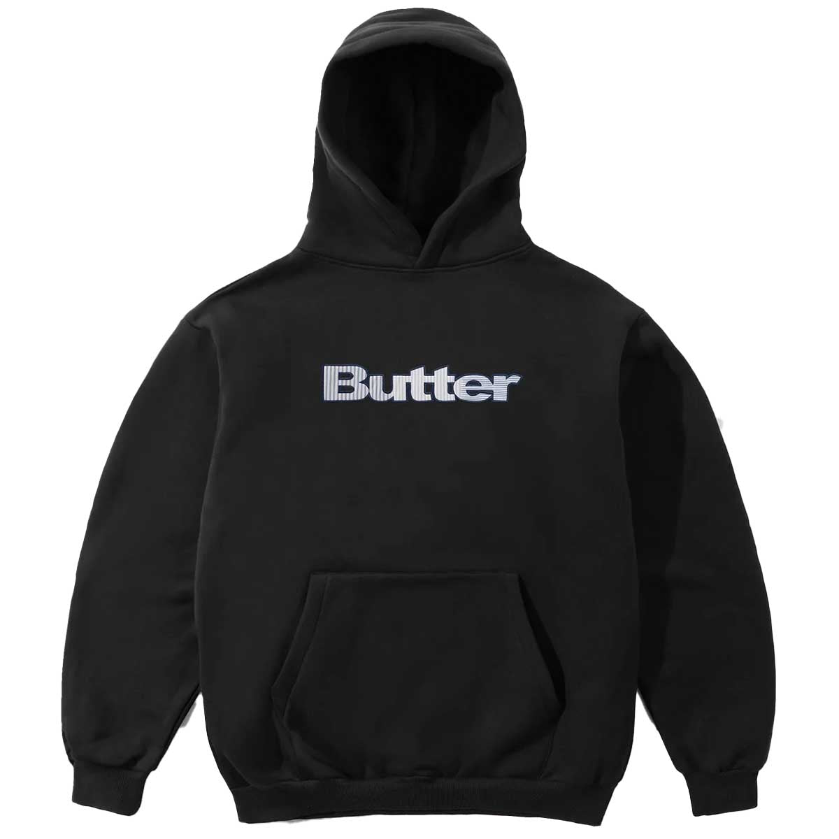 Butter Goods Stripe Logo Applique Hoodie Black