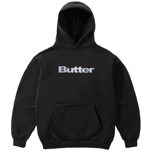 Butter Goods Stripe Logo Applique Hoodie Black