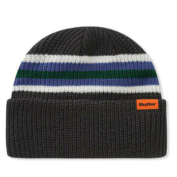 Butter Goods - Stripe Cuff Beanie Charcoal.