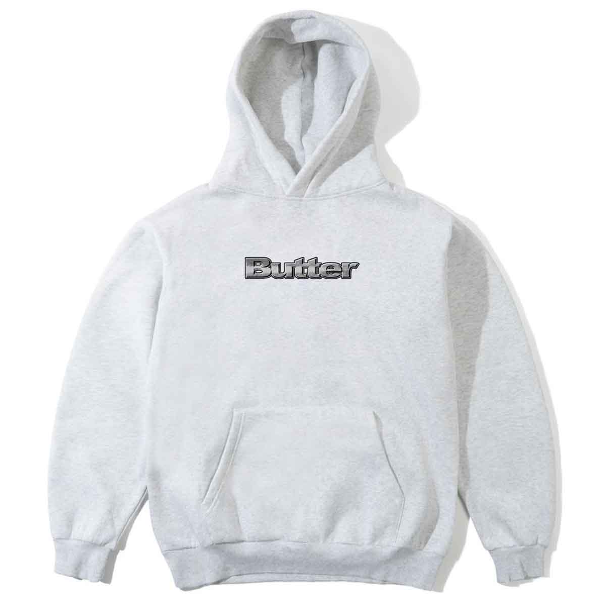 Butter Goods Stripe Logo Applique Hoodie Ash