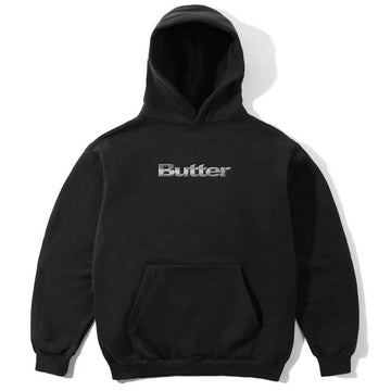 Butter Goods Stripe Logo Applique Hoodie Black