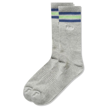 Butter Goods - Stripe Socks Ash/Lime/Navy.