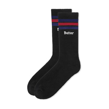 Butter Goods - Stripe Socks Black/Nay/Red.