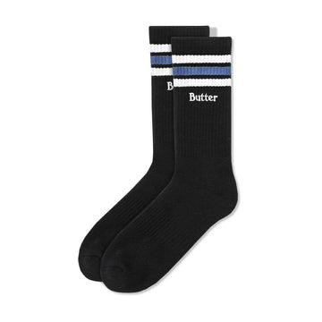 Butter Goods - Stripe Socks Black/White/Blue.