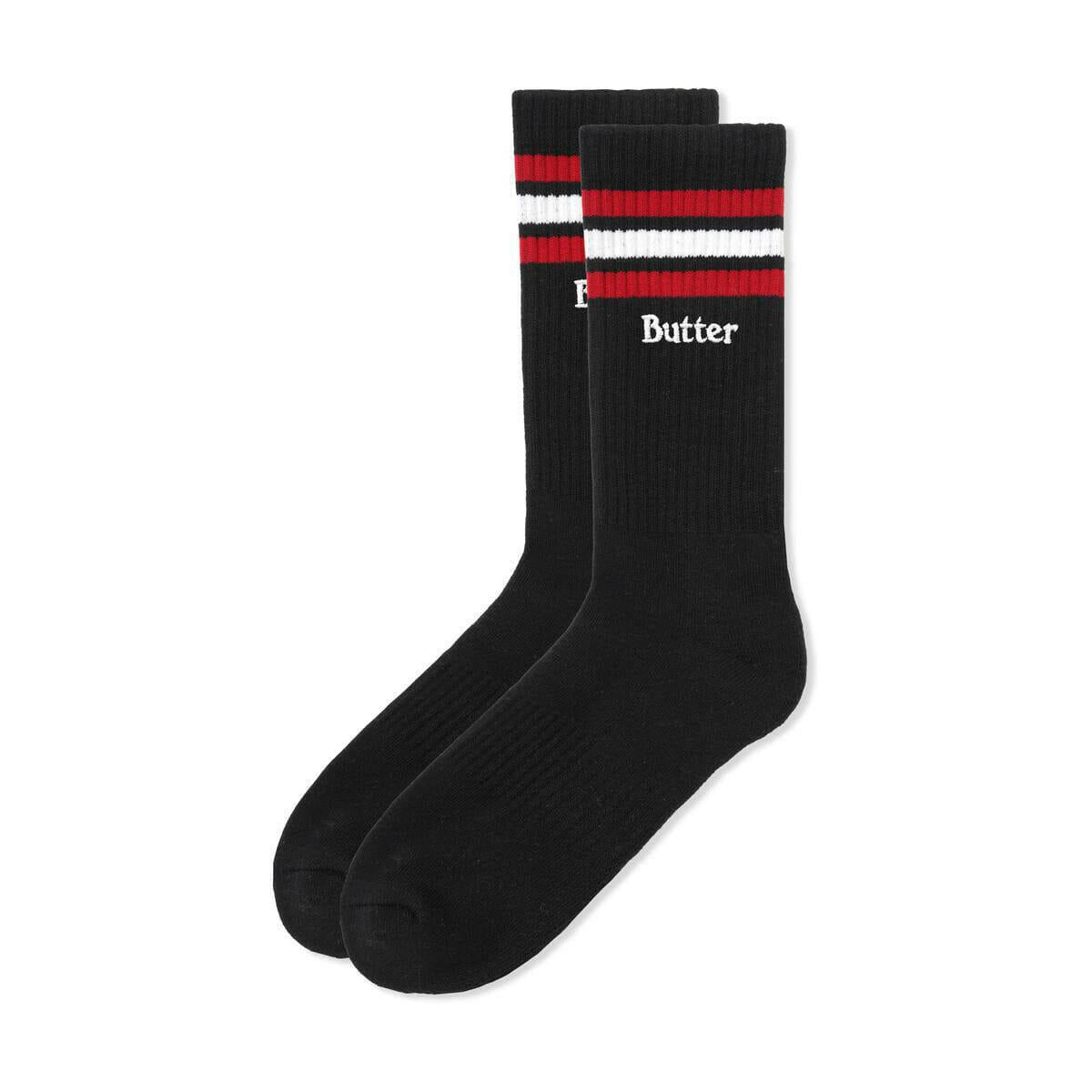Butter Goods - Stripe Socks Black/Red/White.