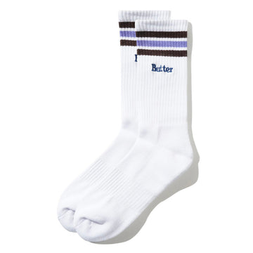 Butter Goods Stripe Socks White/Brown/Purple
