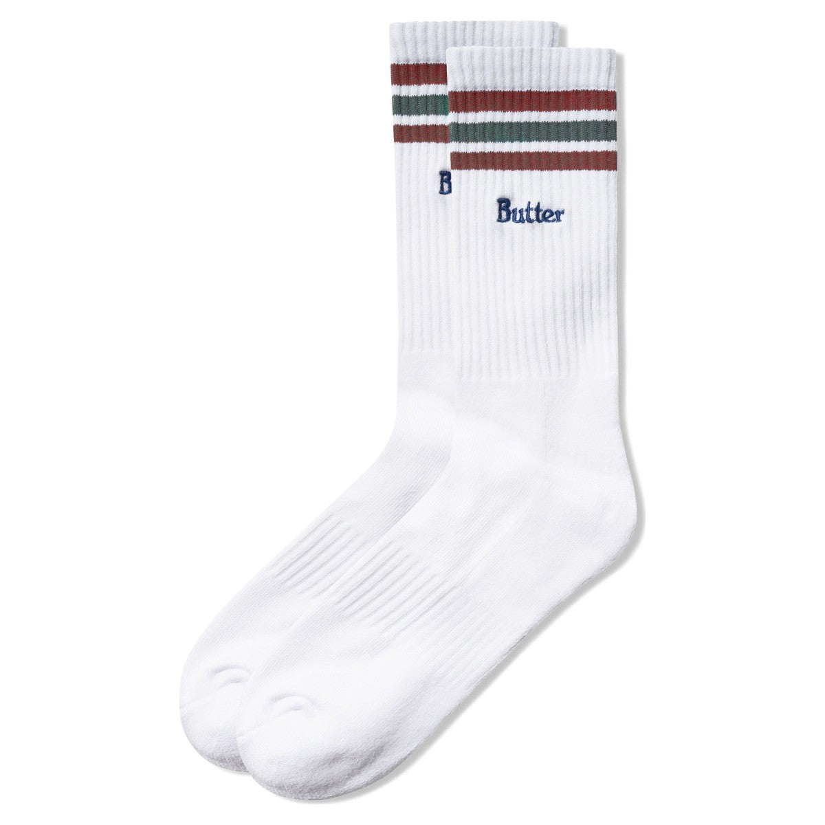 Butter Goods Stripe Socks White - front