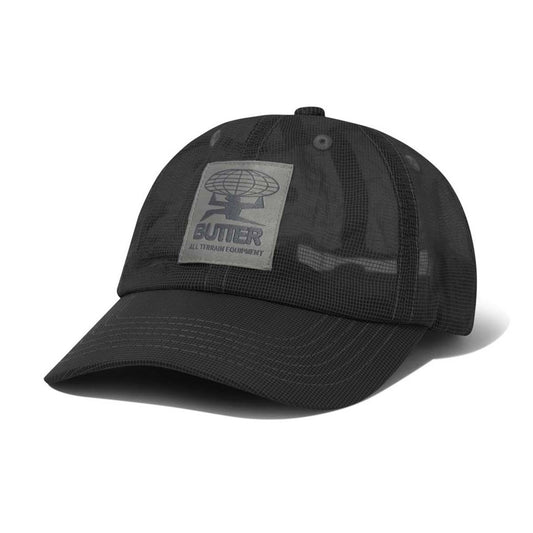 Butter Goods Terrain Fine Mesh 6 Panel Cap Black Front