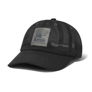 Butter Goods Terrain Fine Mesh 6 Panel Cap Black Front