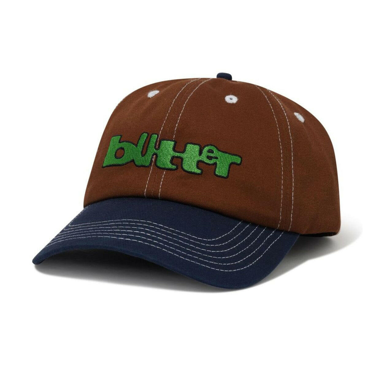 Butter Goods - Warped 6 Panel Cap Brown/Navy.