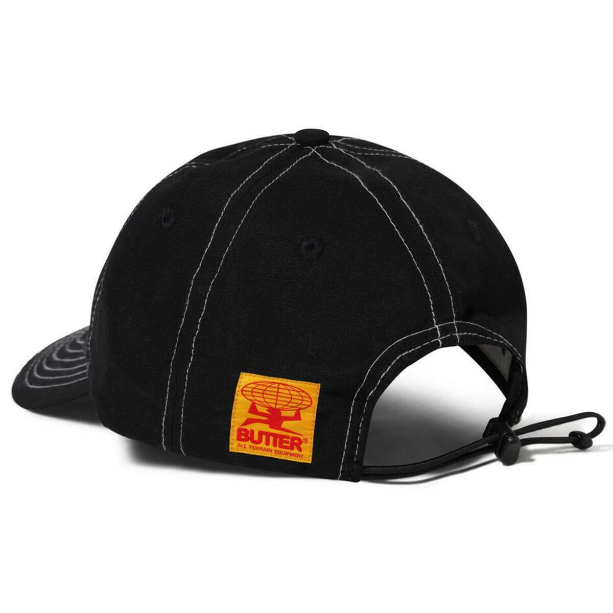 Butter Goods - Washed Ripstop 6 Panel Cap Black.