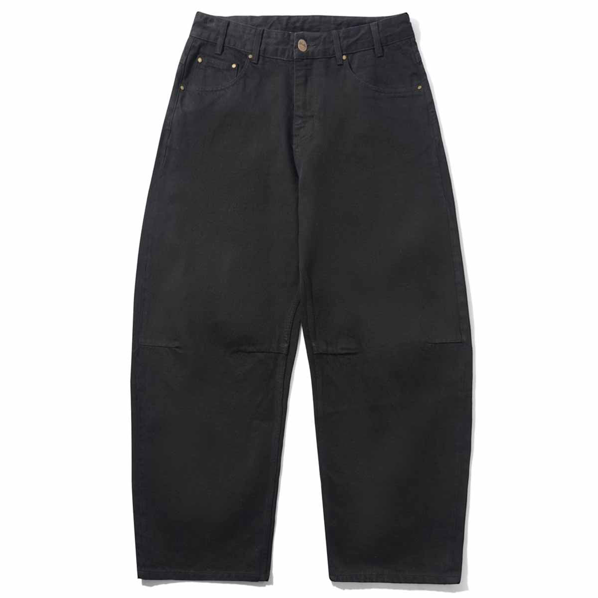 Butter Goods - Wide Cut Denim Jeans Flat Black Selvedge Front