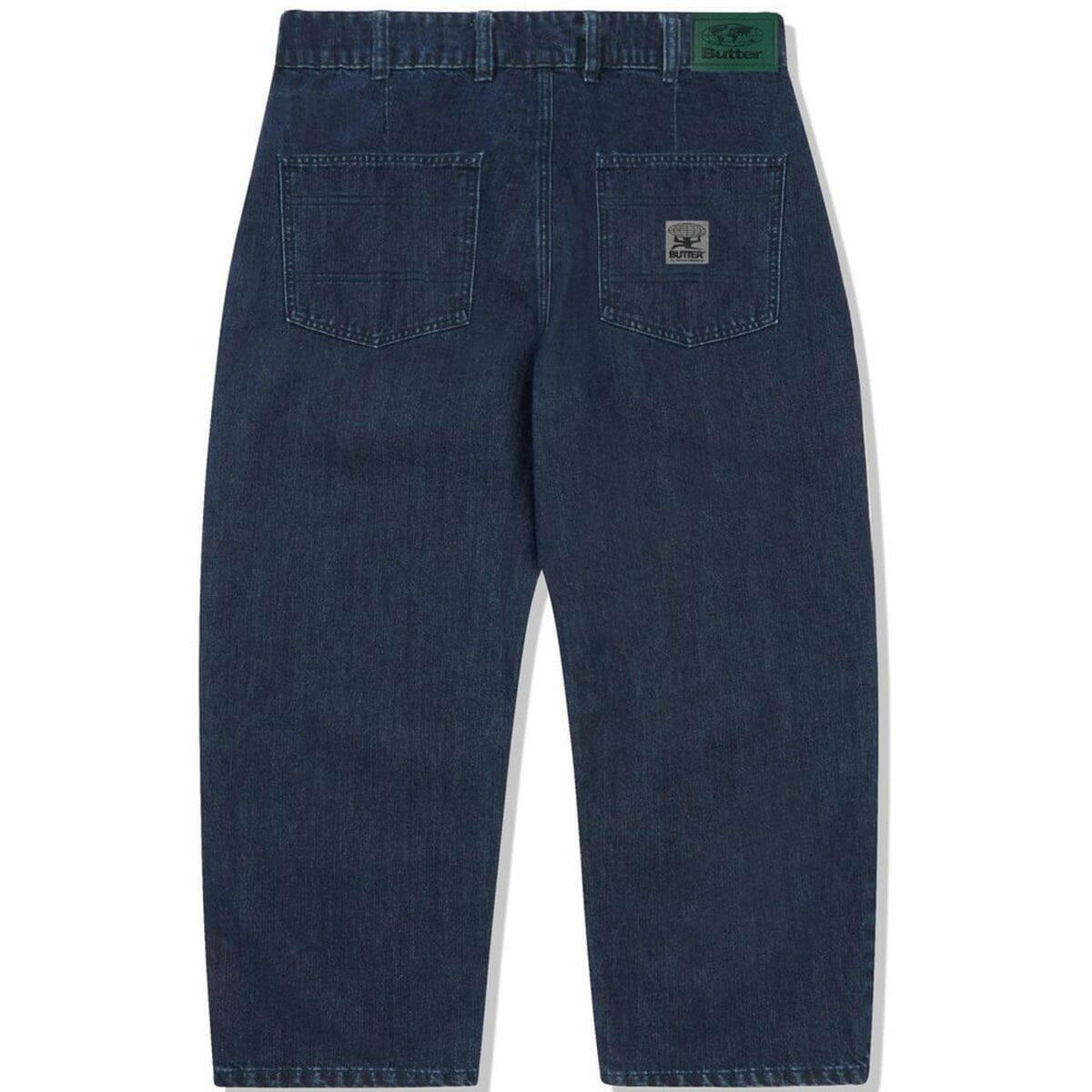 Butter Goods - Wide Cut Denim Jeans Washed Slub Blue.