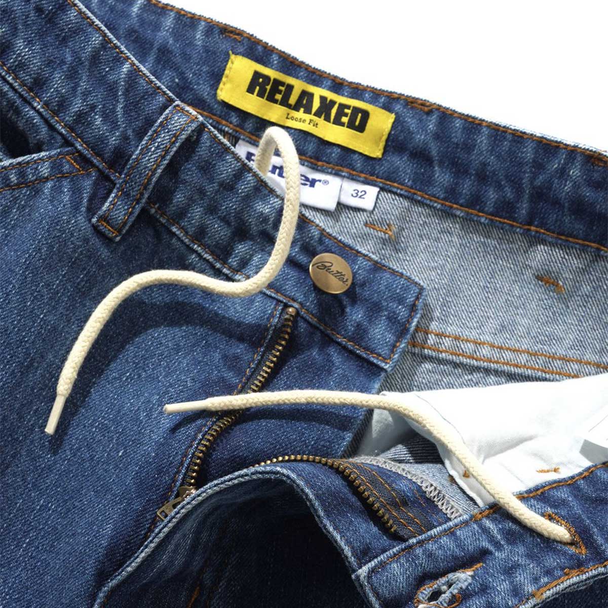 Butter Goods - Witness Denim Jeans Mid Indigo Slub.