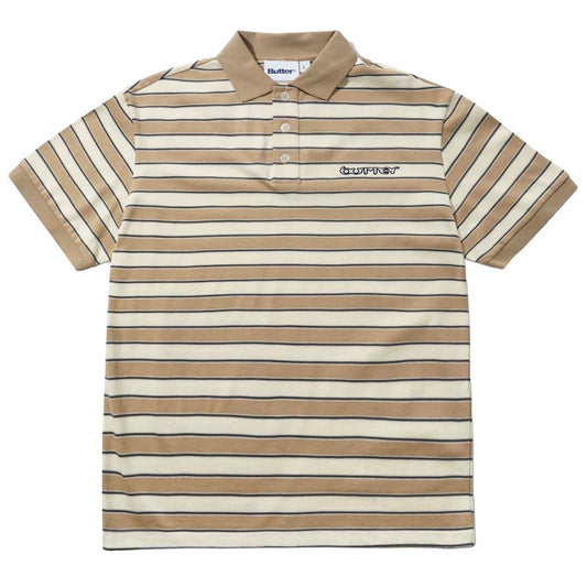 Butter Goods Witness Stripe Polo Tan/Ivory