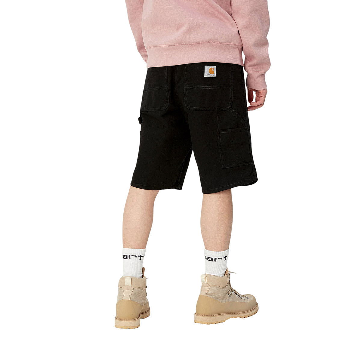 Carhartt WIP Single Knee Short Black Rinsed Back Model