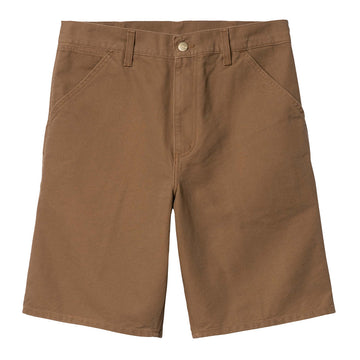Carhartt WIP Single Knee Short Hamilton Brown Rinsed Front