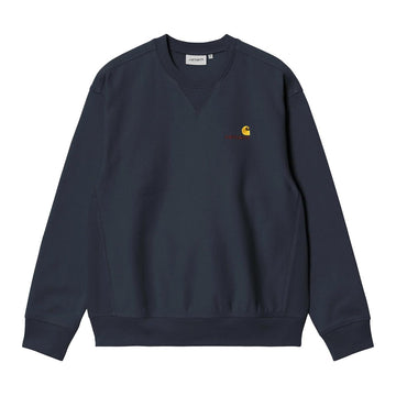 Carhartt WIP American Script Sweat Deep Night Front