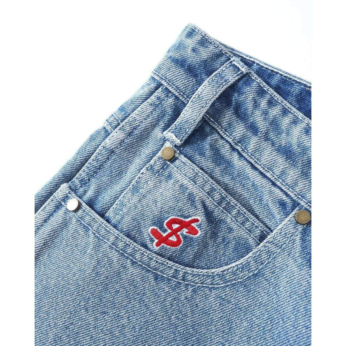 Cash Only - Blockout Denim Jeans Silver Indigo Wash.