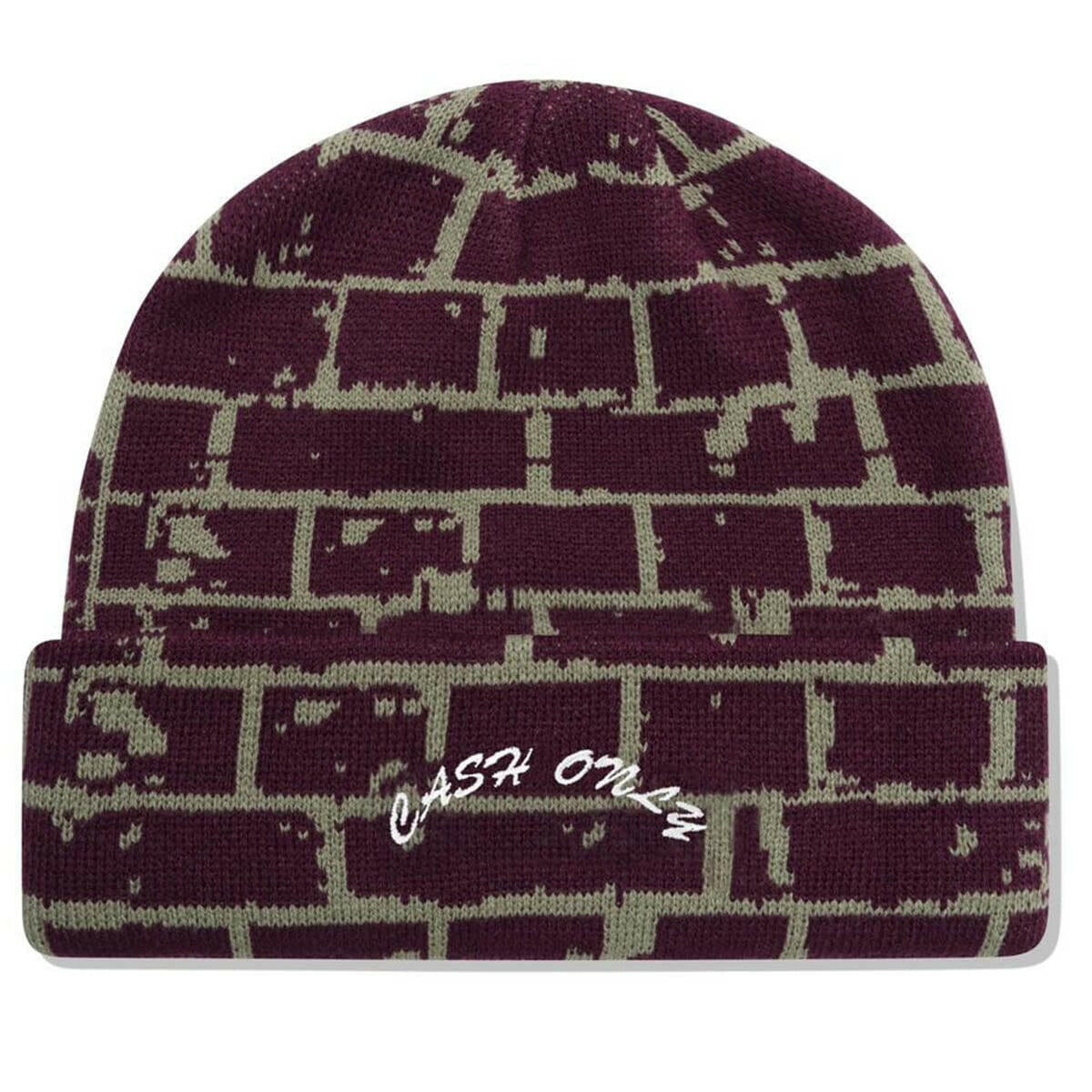 Cash Only - Bricks Beanie Maroon.