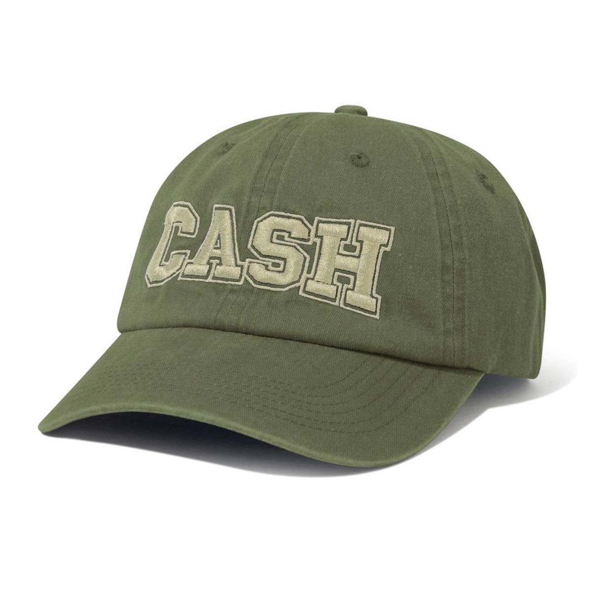 Cash Only - Campus 6 Panel Cap Washed Olive.