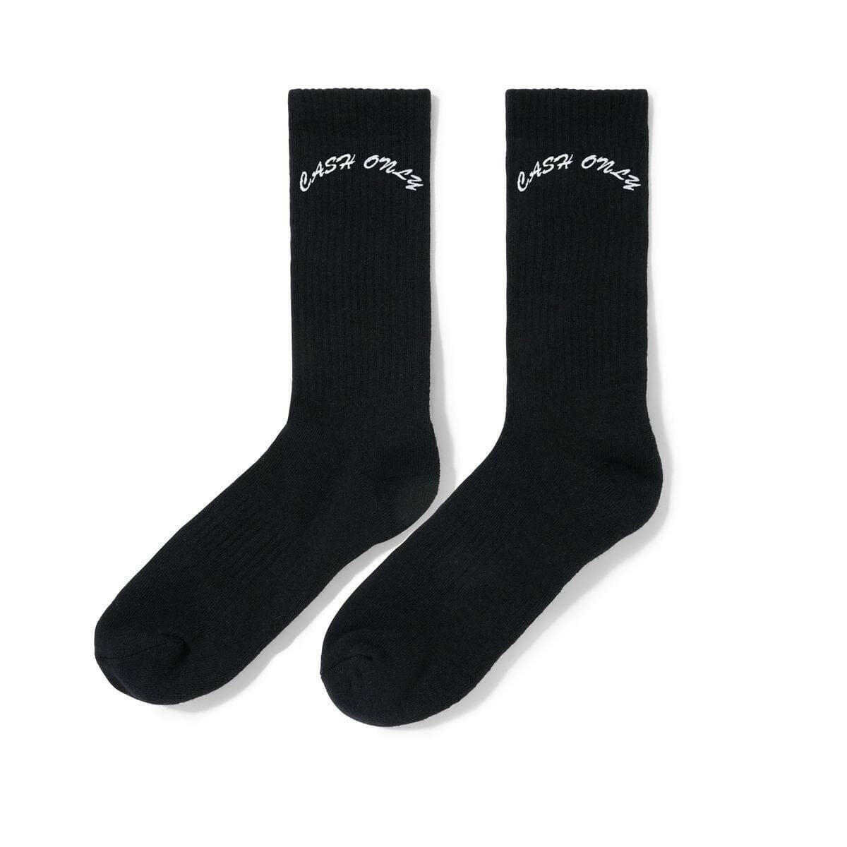Cash Only - Logo Crew Socks Black.