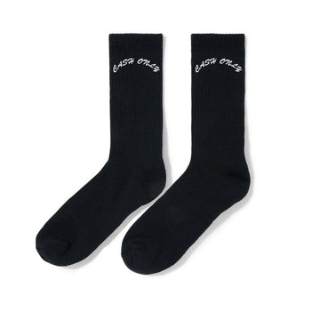 Cash Only - Logo Crew Socks Black.