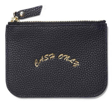 Cash Only - Leather Zip Wallet Black.