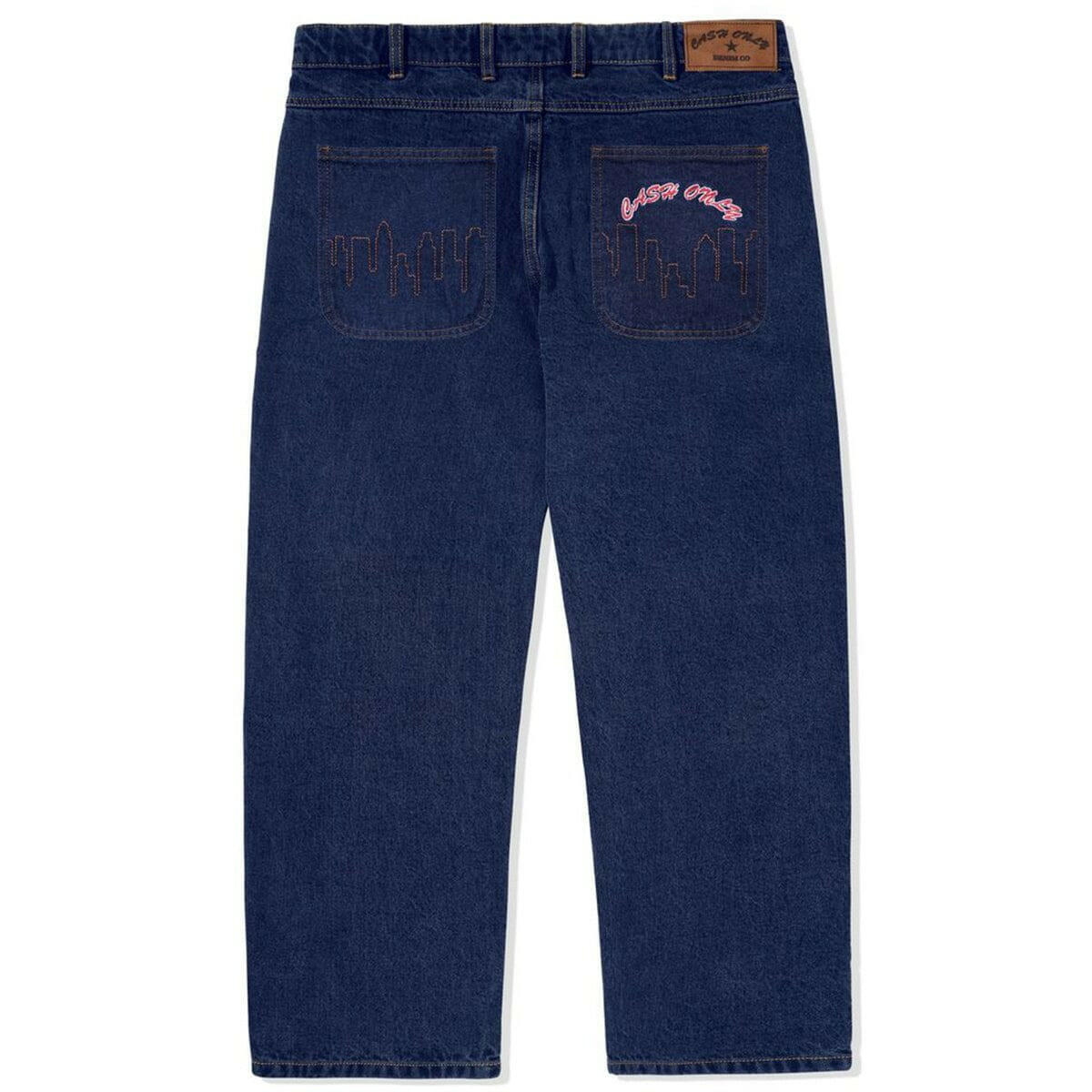 Cash Only - Logo Baggy Denim Jeans Raw Indigo.
