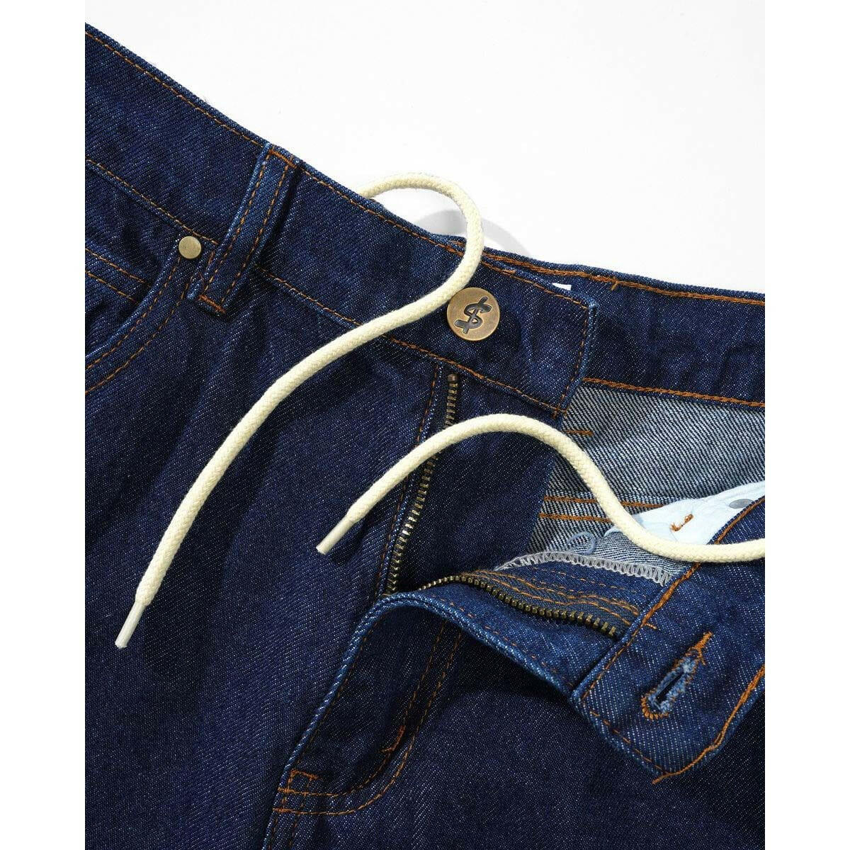 Cash Only - Logo Baggy Denim Jeans Raw Indigo.