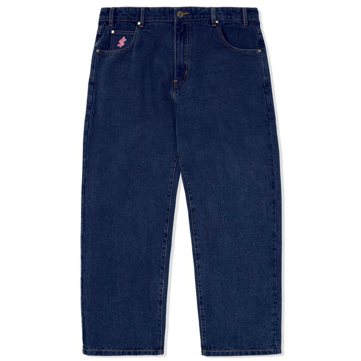 Cash Only - Logo Baggy Denim Jeans Raw Indigo.