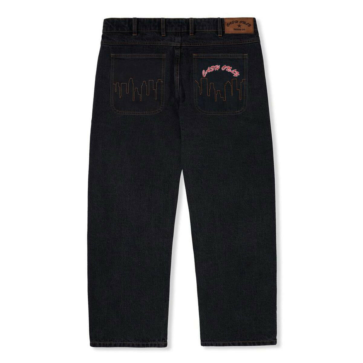 Cash Only - Logo Baggy Denim Jeans Washed Black.