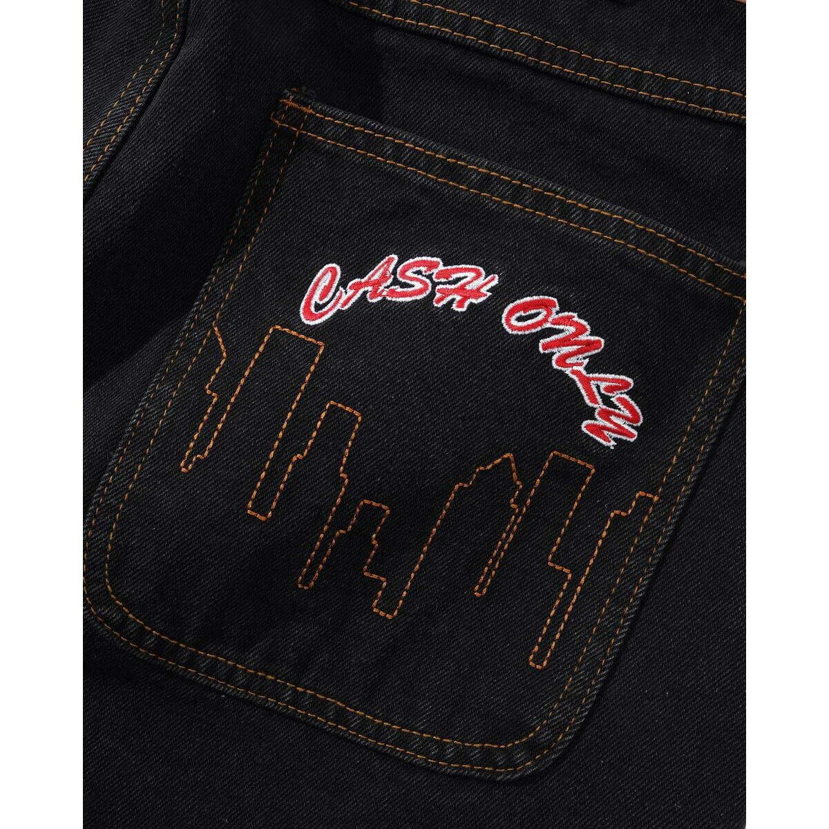 Cash Only - Logo Denim Shorts Washed Black.