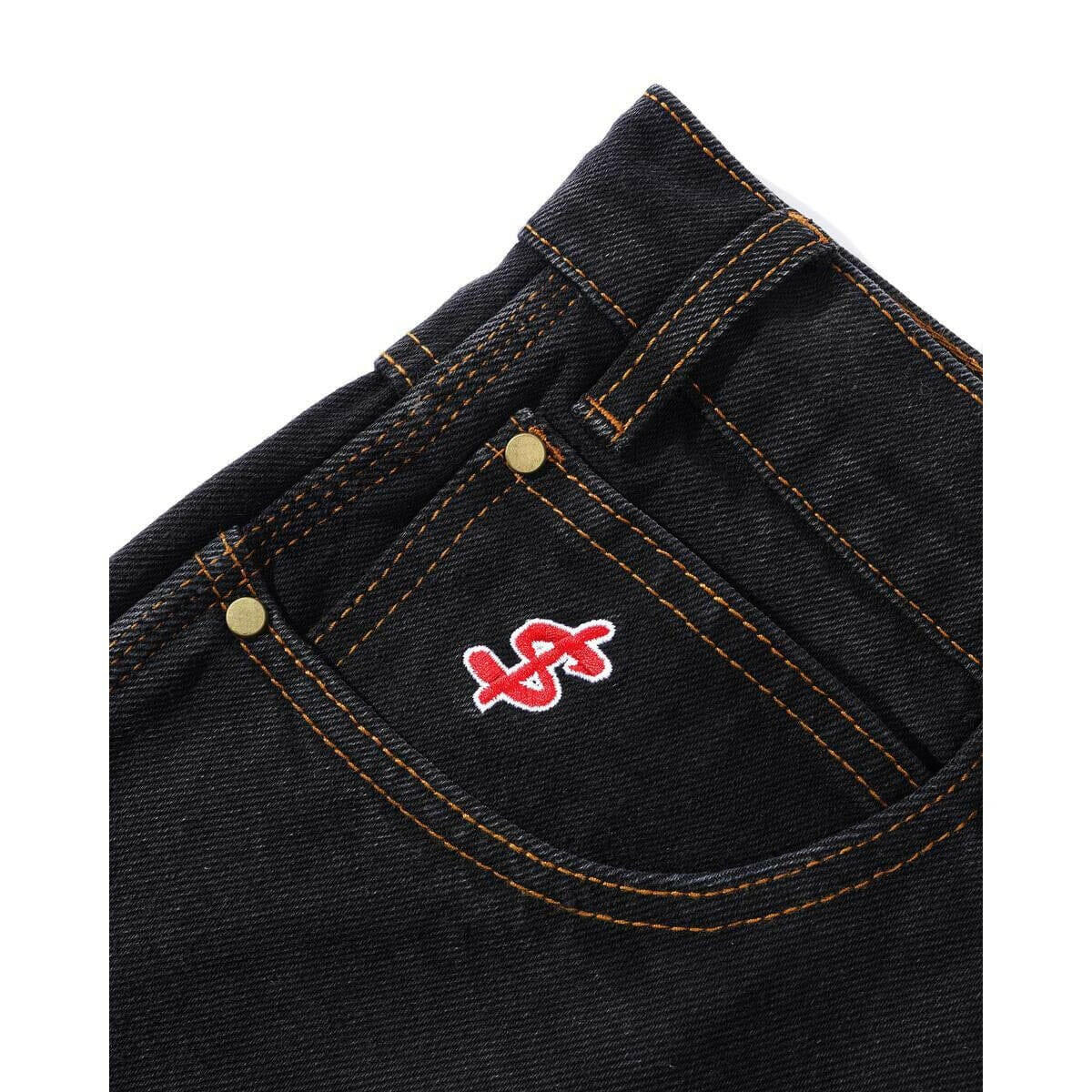 Cash Only - Logo Denim Shorts Washed Black.