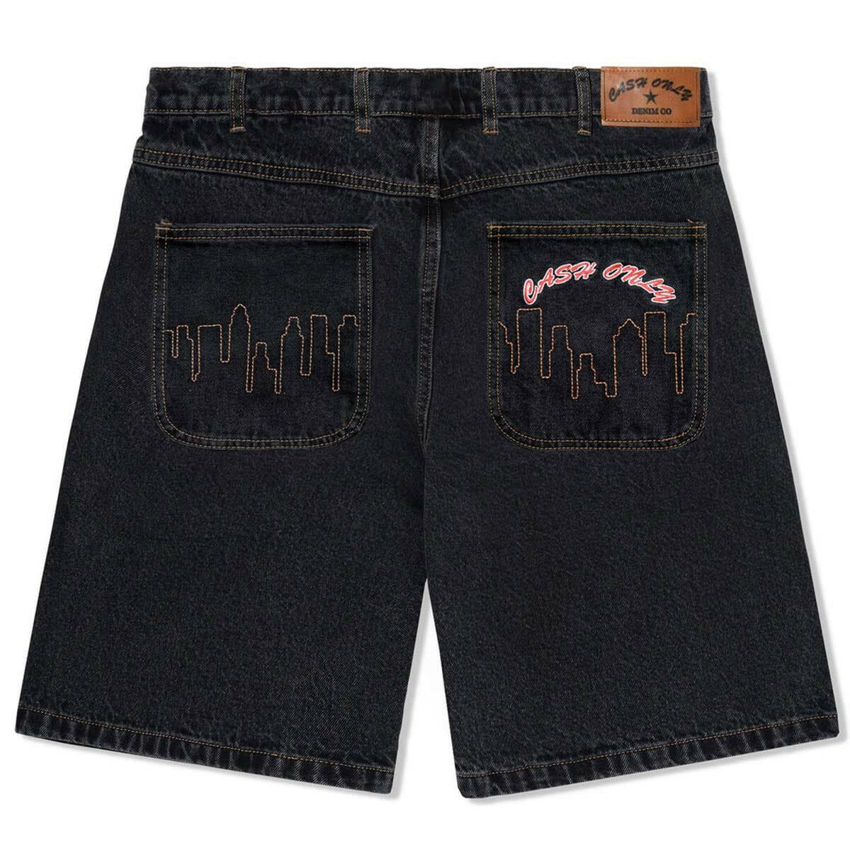 Cash Only - Logo Denim Shorts Washed Black.