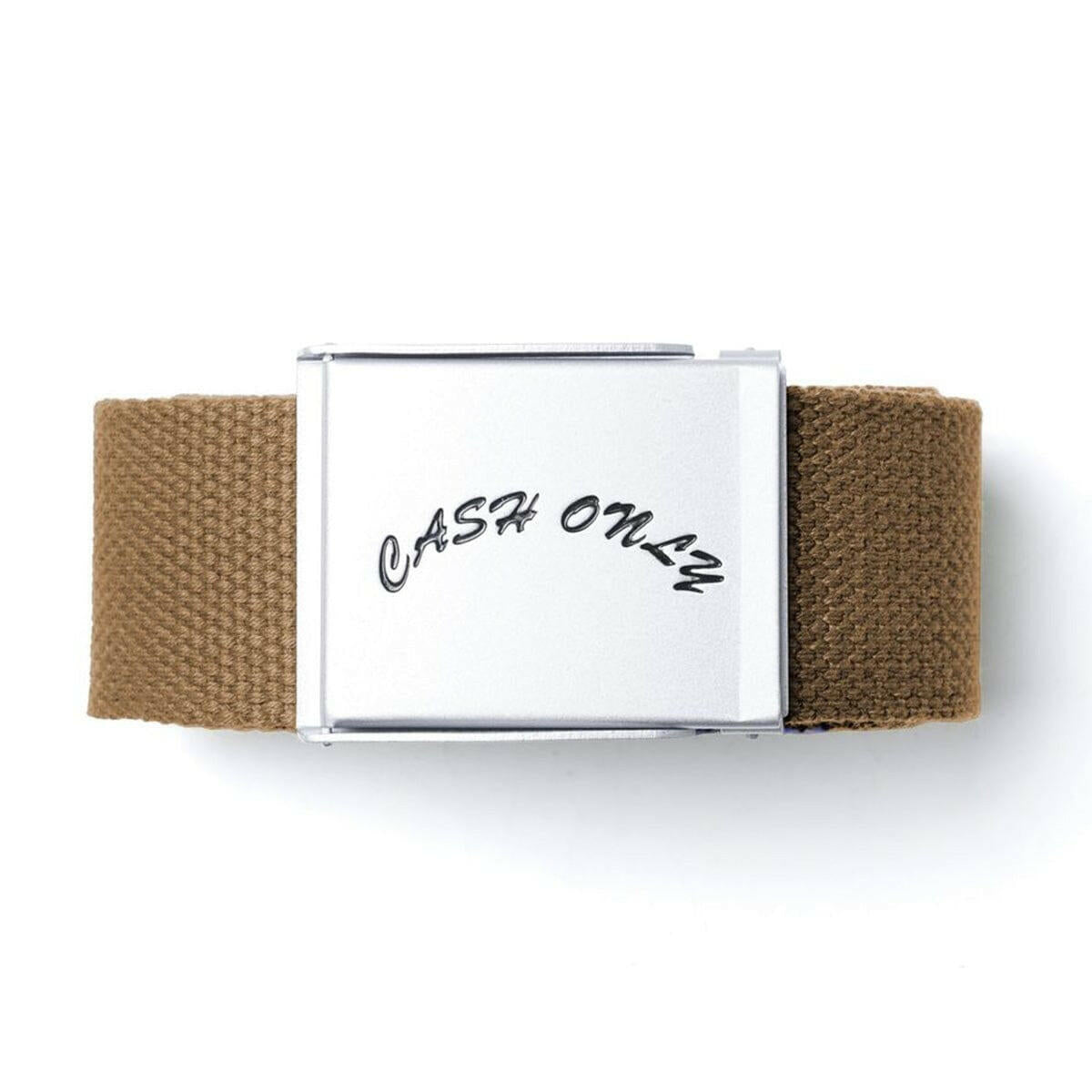 Cash Only - Logo Web Belt Brown.