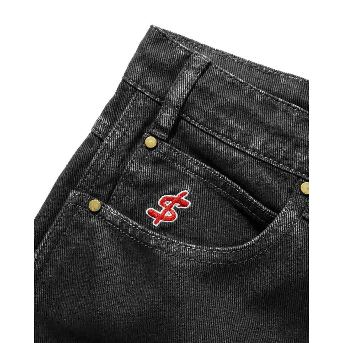 Cash Only - Records Denim Shorts Black.
