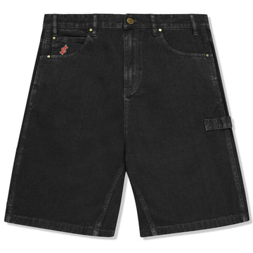 Cash Only - Records Denim Shorts Black.