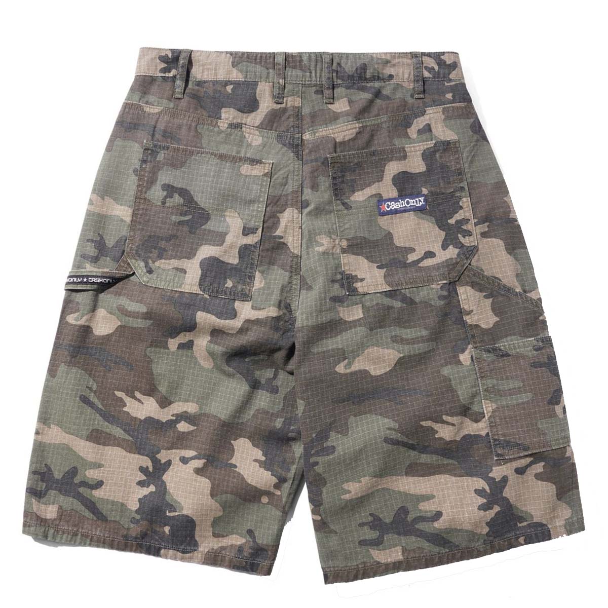 Cash Only Ripstop Carpenter Shorts Woodland Camo Back