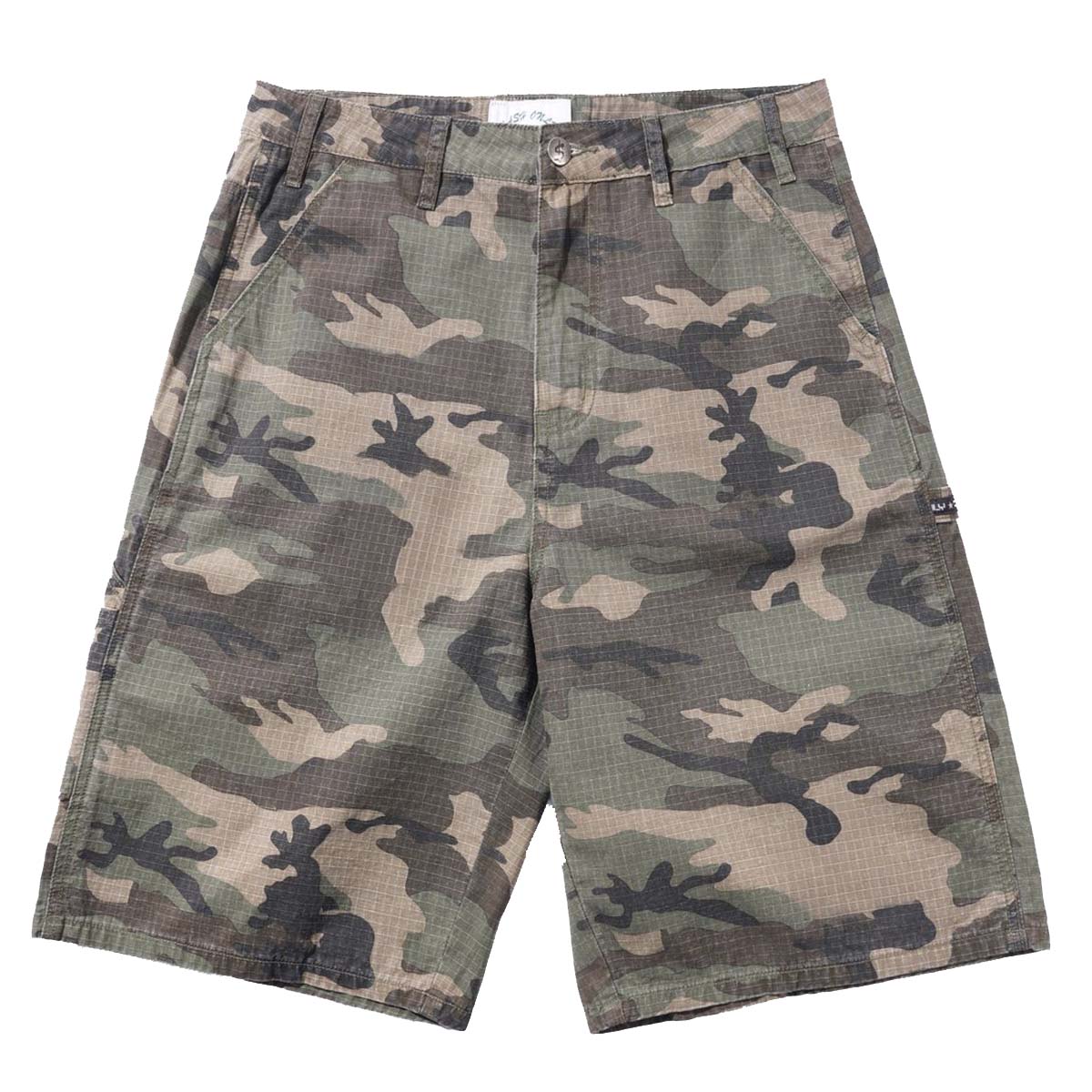 Cash Only Ripstop Carpenter Shorts Woodland Camo Front