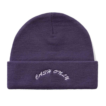 Cash Only Script Beanie Dusk