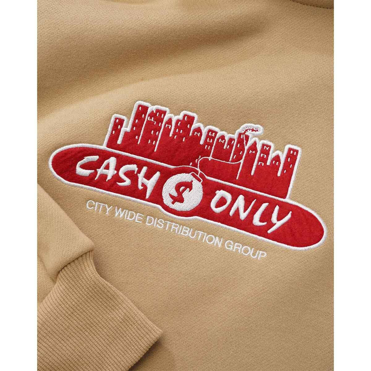 Cash Only - Skyline Applique Hoodie Tan.