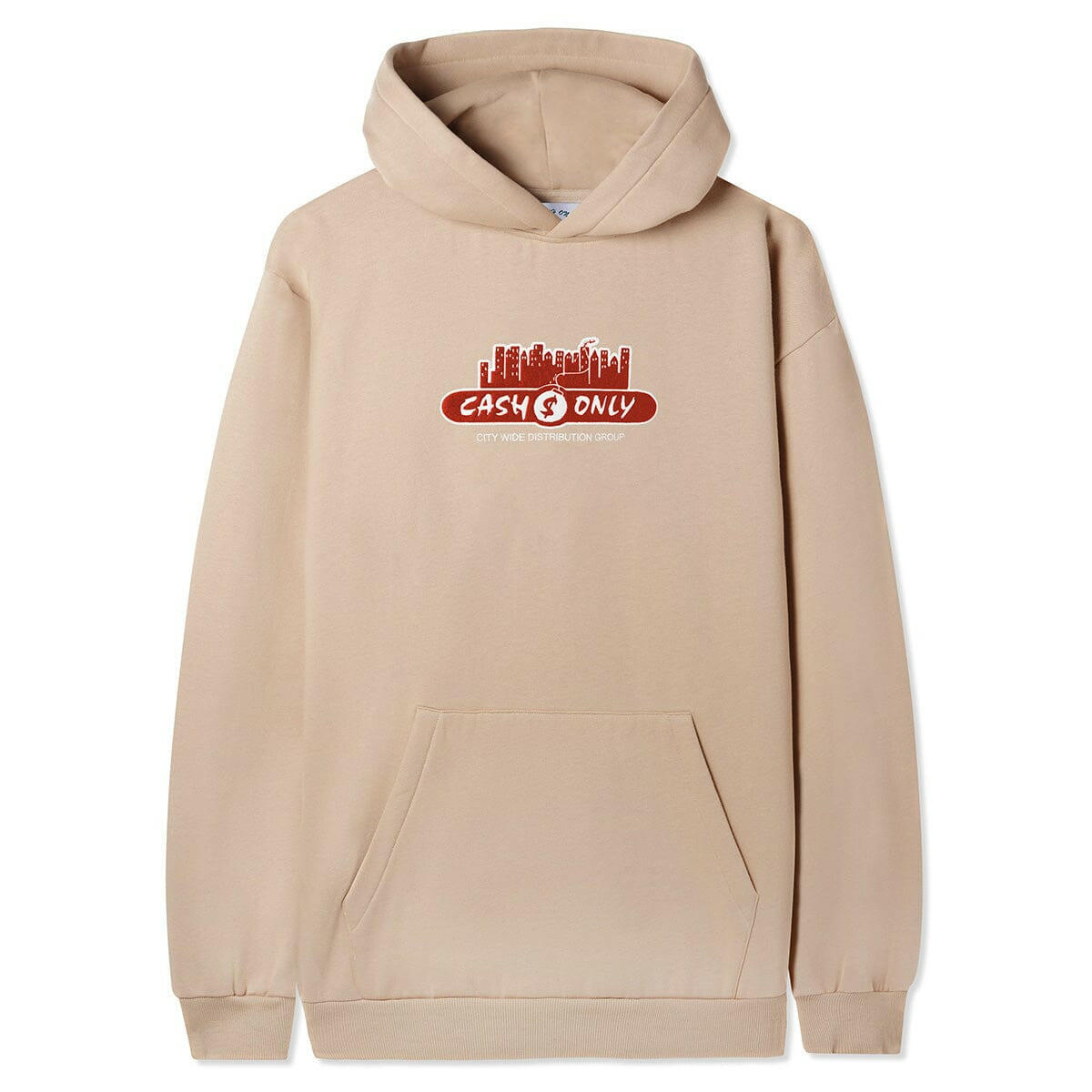 Cash Only - Skyline Applique Hoodie Tan.