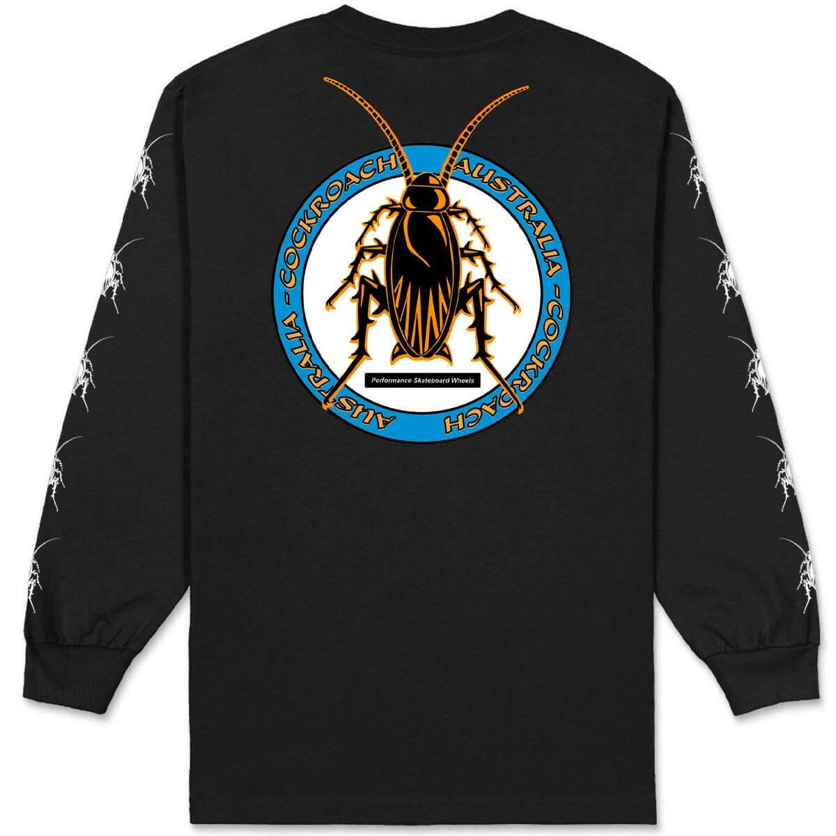 Cockroach - Classic Roach Longsleeve Tee Black/Orange/Blue.