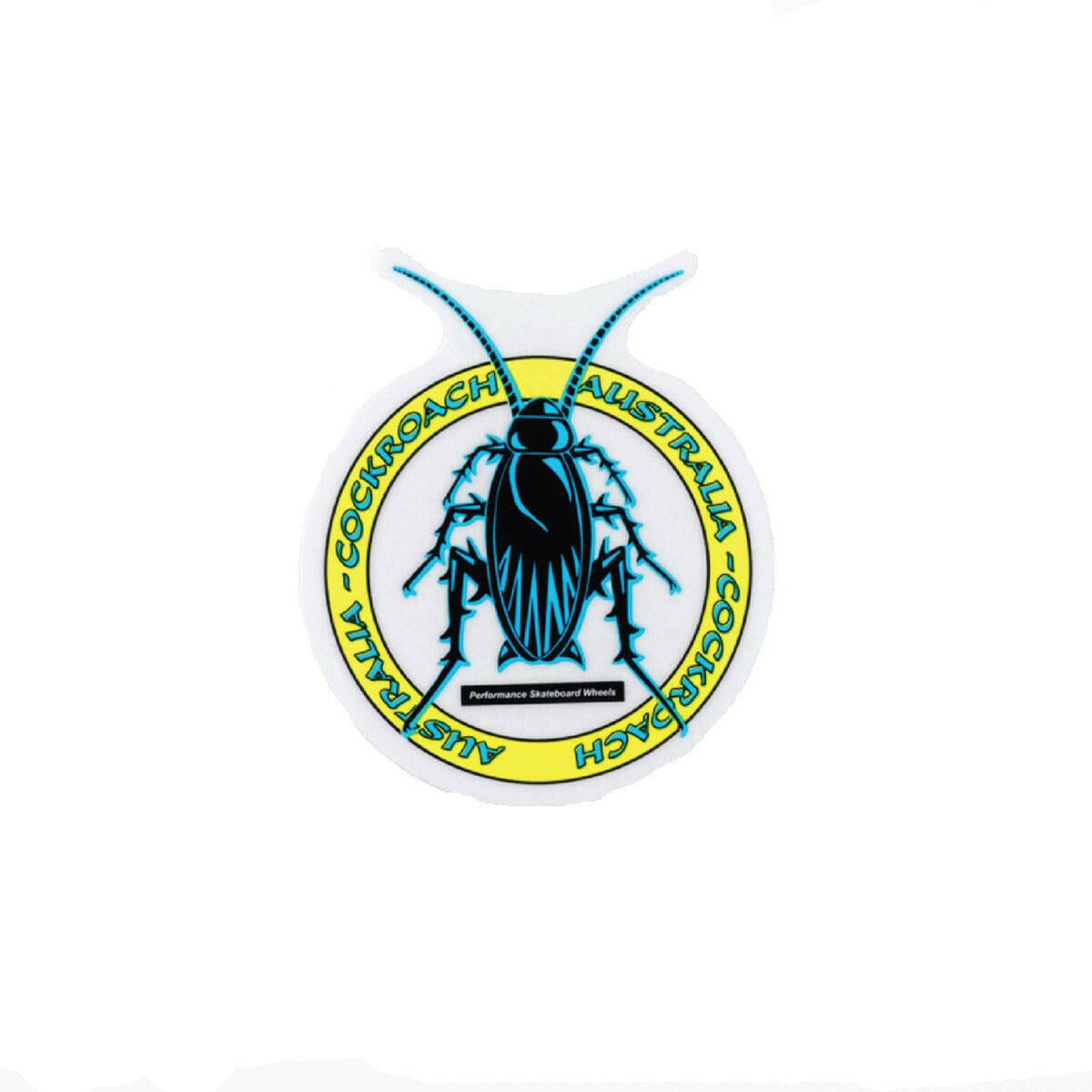 Cockroach - Logo Blue/Yellow 4" Sticker.