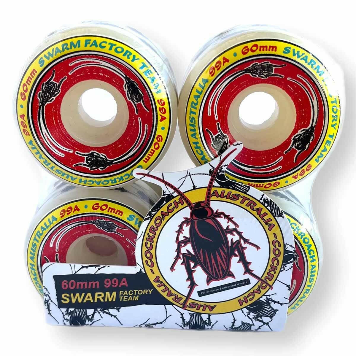 Cockroach - Swarm Red 60MM 99A Skateboard Wheels.