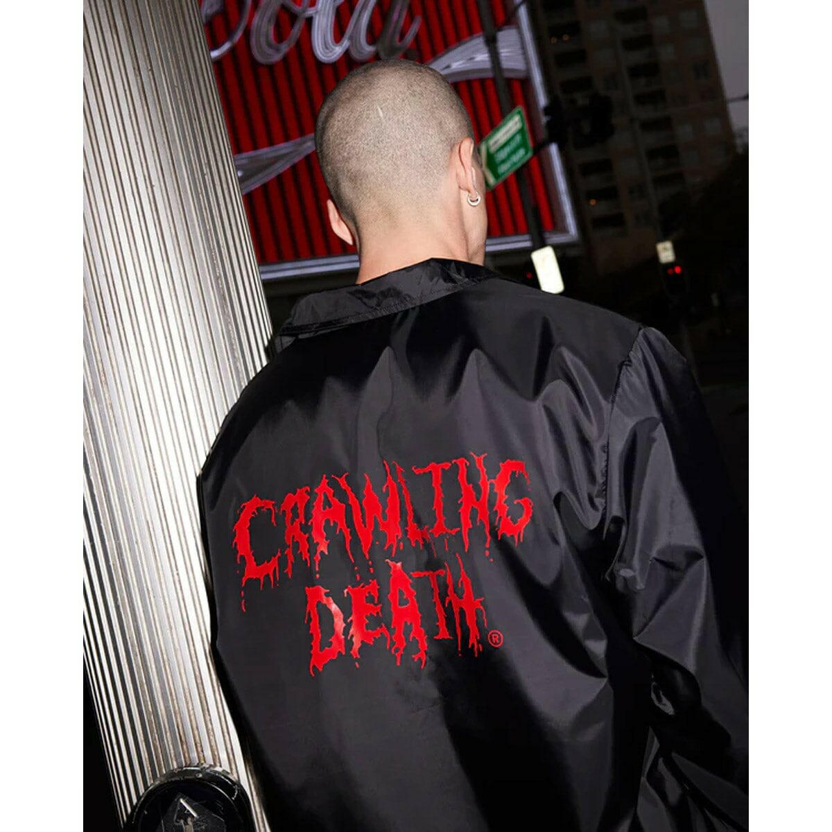 Crawling Death - Cannibal Logo Coaches Jacket Black.