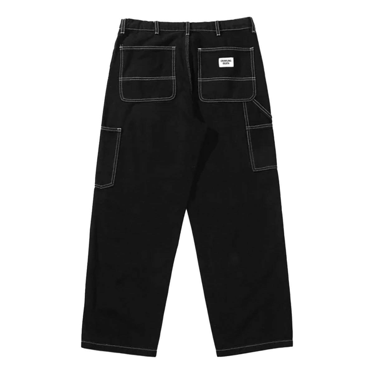 Crawling Death  - Contrast Stitch Coffin Pants Black.